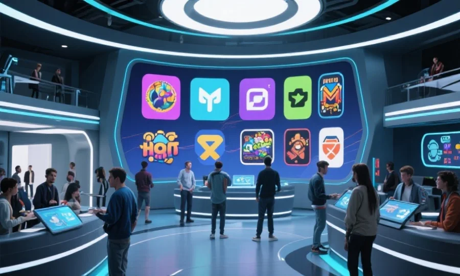 虚拟游戏大厅互动场景